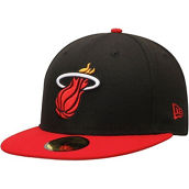 New Era Men's Black/Red Miami Heat Official Team Color 2Tone 59FIFTY Fitted Hat