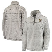 G-III 4Her by Carl Banks Women's Gray Vegas Golden Knights Sherpa Quarter-Zip Pullover Jacket
