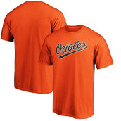 Fanatics Branded Men's Orange Baltimore Orioles Official Wordmark Logo T-Shirt