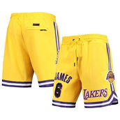Pro Standard Men's LeBron James Gold Los Angeles Lakers Player Replica Shorts