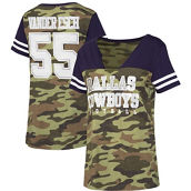 Dallas Cowboys Merchandise Women's Leighton Vander Esch Camo/Navy Dallas Cowboys Simone Name & Number V-Neck Tri-Blend T-Shirt