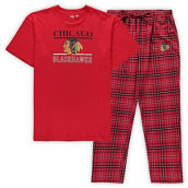 Concepts Sport Men's Red Chicago Blackhawks Big & Tall Lodge T-Shirt & Pants Sleep Set