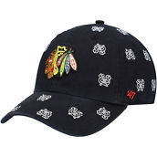 '47 Women's Black Chicago Blackhawks Confetti Clean Up Adjustable Hat