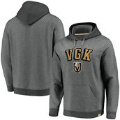 Fanatics Branded Men's Heathered Gray/Charcoal Vegas Golden Knights True Classics Signature Fleece Pullover Hoodie