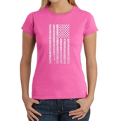 LA Pop Art Women's Word Art T-Shirt - National Anthem Flag