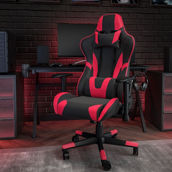 Flash Furniture Red LeatherSoft Gaming Chair with Reclining Back