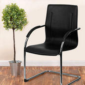 Flash Furniture Vinyl Side Reception Chair with Chrome Sled Base
