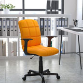 Flash Furniture Mid-Back Quilted Vinyl Swivel Task Office Chair with Arms