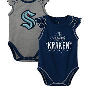 Outerstuff Newborn Navy/Gray Seattle Kraken Shining All-Star Two-Piece Bodysuit Set