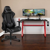 Flash Furniture Gaming Desk-Cup Holder/Reclining Chair Set