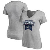 Fanatics Branded Women's Heathered Gray Atlanta Braves 2021 World Series s Locker Room Plus Size V-Neck T-Shirt