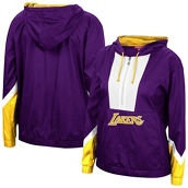 Mitchell & Ness Women's Purple Los Angeles Lakers Half-Zip Windbreaker 2.0 Hoodie