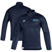 adidas Men's Deep Sea Blue Seattle Kraken Primeblue Quarter-Zip Jacket