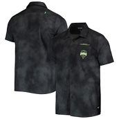 The Wild Collective Men's Black Seattle Sounders FC Abstract Cloud Button-Up Shirt
