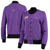 Qore Women's Qore Purple Los Angeles Lakers Nostalgic Full-Snap Tracksuit Jacket
