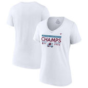 Fanatics Branded Women's White Colorado Avalanche 2022 Western Conference s Locker Room V-Neck T-Shirt