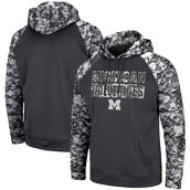 Colosseum Men's Charcoal Michigan Wolverines OHT Military Appreciation Digital Camo Pullover Hoodie