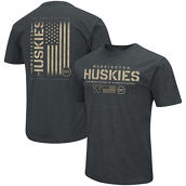 Colosseum Men's Heathered Black Washington Huskies OHT Military Appreciation Flag 2.0 T-Shirt