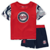 Outerstuff Newborn & Infant Red/Navy Minnesota Twins Pinch Hitter T-Shirt & Shorts Set