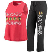 Concepts Sport Women's Red/Black Chicago Blackhawks Meter Tank Top & Pants Sleep Set