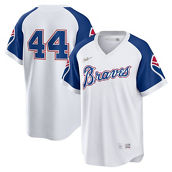 Nike Men's Hank Aaron White Atlanta Braves Home Cooperstown Collection Player Jersey