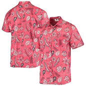 Wes & Willy Men's Scarlet Ohio State Buckeyes Vintage Floral Button-Up Shirt