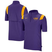 Nike Men's Purple LSU Tigers Coach Short Sleeve Quarter-Zip Jacket