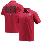 Columbia Men's PFG Garnet South Carolina Gamecocks Slack Tide Camp Button-Up Shirt
