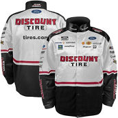 Team Penske Men's Team Penske White/Black Austin Cindric Discount Tire Nylon Uniform Full-Snap Jacket