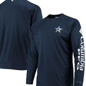 Columbia Men's Navy Dallas Cowboys Terminal Tackle Omni-Shade Raglan Long Sleeve T-Shirt