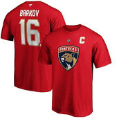 Fanatics Branded Men's Aleksander Barkov Red Florida Panthers Team Authentic Stack Name & Number T-Shirt