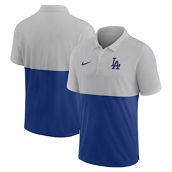 Nike Men's Silver/Royal Los Angeles Dodgers Team Baseline Striped Performance Polo