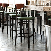 Flash Furniture Barstool with Wood Seat and Boomerang Back