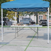Flash Furniture Pop Up Canopy Tent and Bi-Fold Table Set