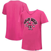 New Era Girls Youth Pink Colorado Rockies Jersey Stars V-Neck T-Shirt