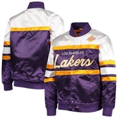 Mitchell & Ness Youth Purple Los Angeles Lakers Hardwood Classics Satin Full-Snap Jacket