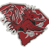 Stockdale South Carolina Gamecocks State Shape Acrylic Metallic Auto Emblem