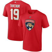 Fanatics Branded Men's Matthew Tkachuk Red Florida Panthers Authentic Stack Name & Number T-Shirt