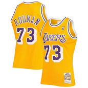 Mitchell & Ness Men's Dennis Rodman Gold Los Angeles Lakers 1998/99 Hardwood Classics Swingman Jersey