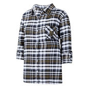 Concepts Sport Women's Black Vegas Golden Knights Mainstay Flannel Full-Button Long Sleeve Nightshirt