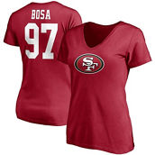 Fanatics Branded Women's Nick Bosa Scarlet San Francisco 49ers Player Icon Name & Number V-Neck T-Shirt