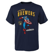 Outerstuff Youth Navy Milwaukee Brewers Team Captain America Marvel T-Shirt