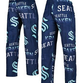 Concepts Sport Men's Deep Sea Blue Seattle Kraken Windfall Allover Microfleece Pajama Pants