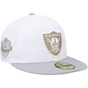 New Era Men's White/Gray Las Vegas Raiders 50th Anniversary Gold Undervisor 59FIFTY Fitted Hat