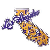 FOCO Los Angeles Lakers 10.5'' x 15'' Die-Cut State Sign