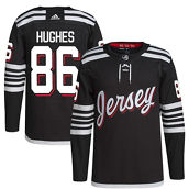 adidas Men's Jack Hughes Black New Jersey Devils 2021/22 Alternate Primegreen Authentic Pro Player Jersey