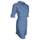 M-LCU1000-Mojo Sportswear Ladies Bright Sun Cover Up-Long Sleeve-Heron Blue- (L)