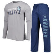 Concepts Sport Men's Deep Sea Blue/Gray Seattle Kraken Meter Long Sleeve T-Shirt & Pants Sleep Set