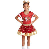 Jerry Leigh Girls Youth Scarlet San Francisco 49ers Tutu Tailgate Game Day V-Neck Costume