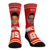 Rock Em Socks Patrick Mahomes & Travis Kelce Kansas City Chiefs Player Teammates Crew Socks